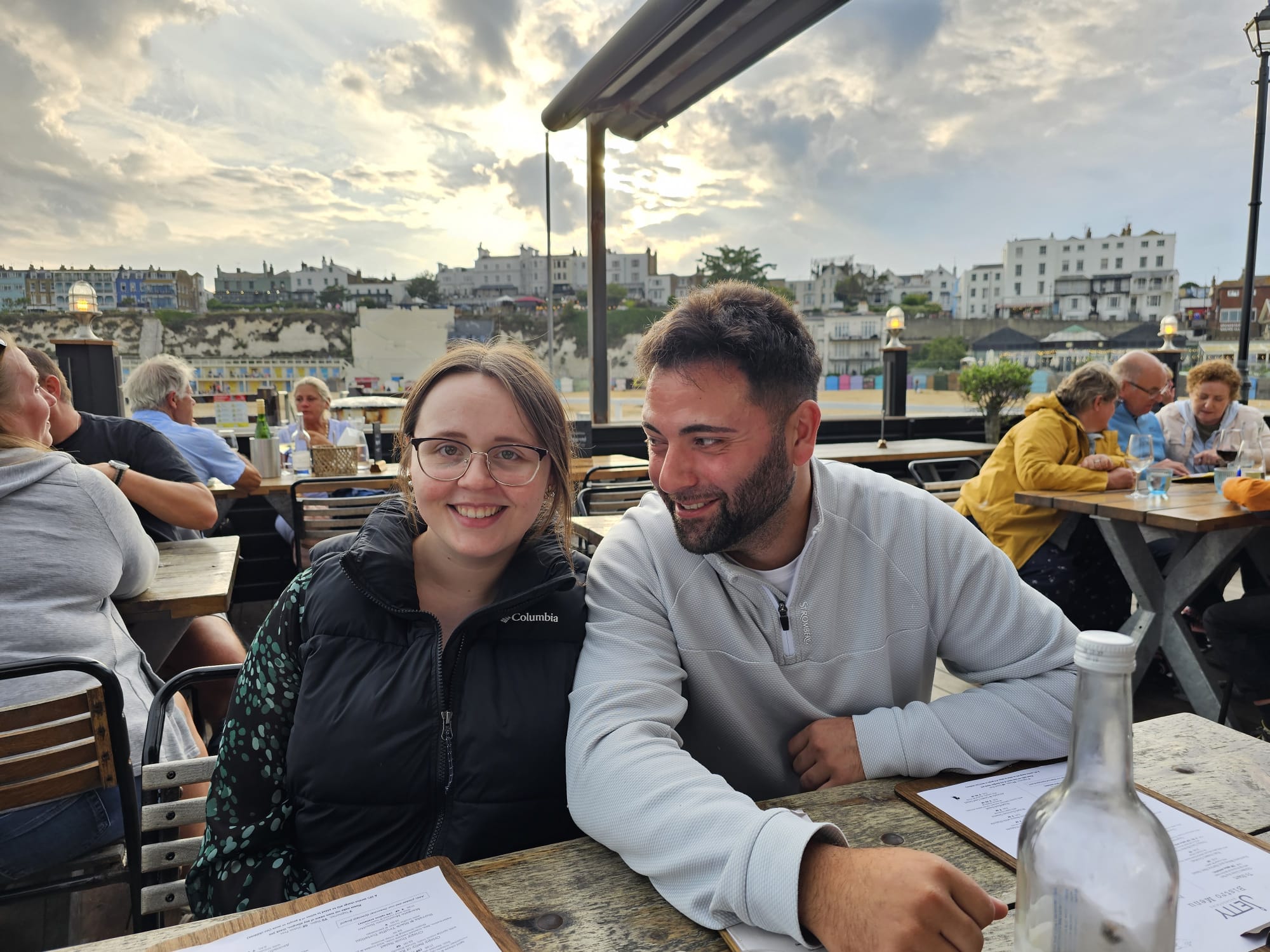 Adem and Fran by the seaside